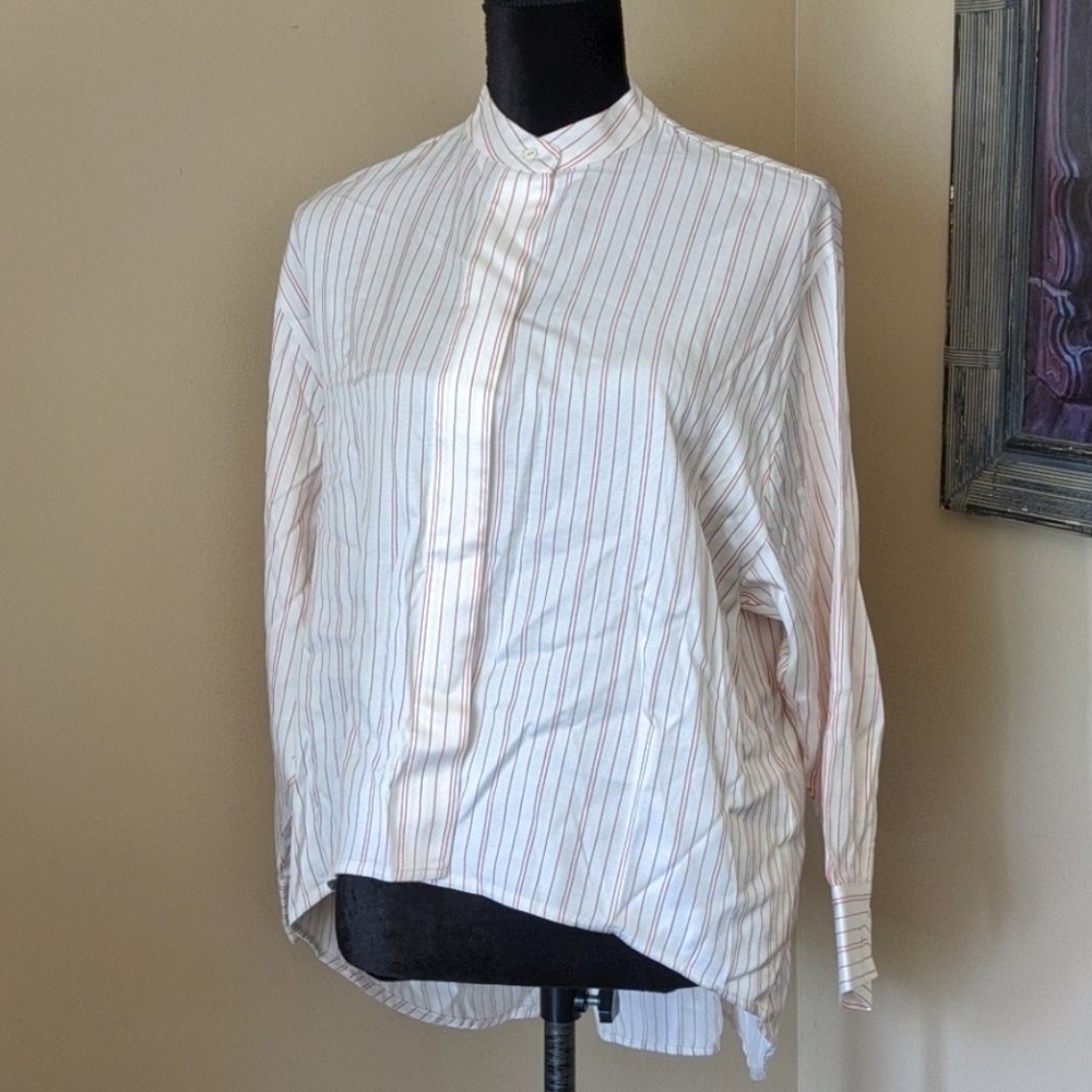 Maje chemise rayure pin strip long sleeve top
